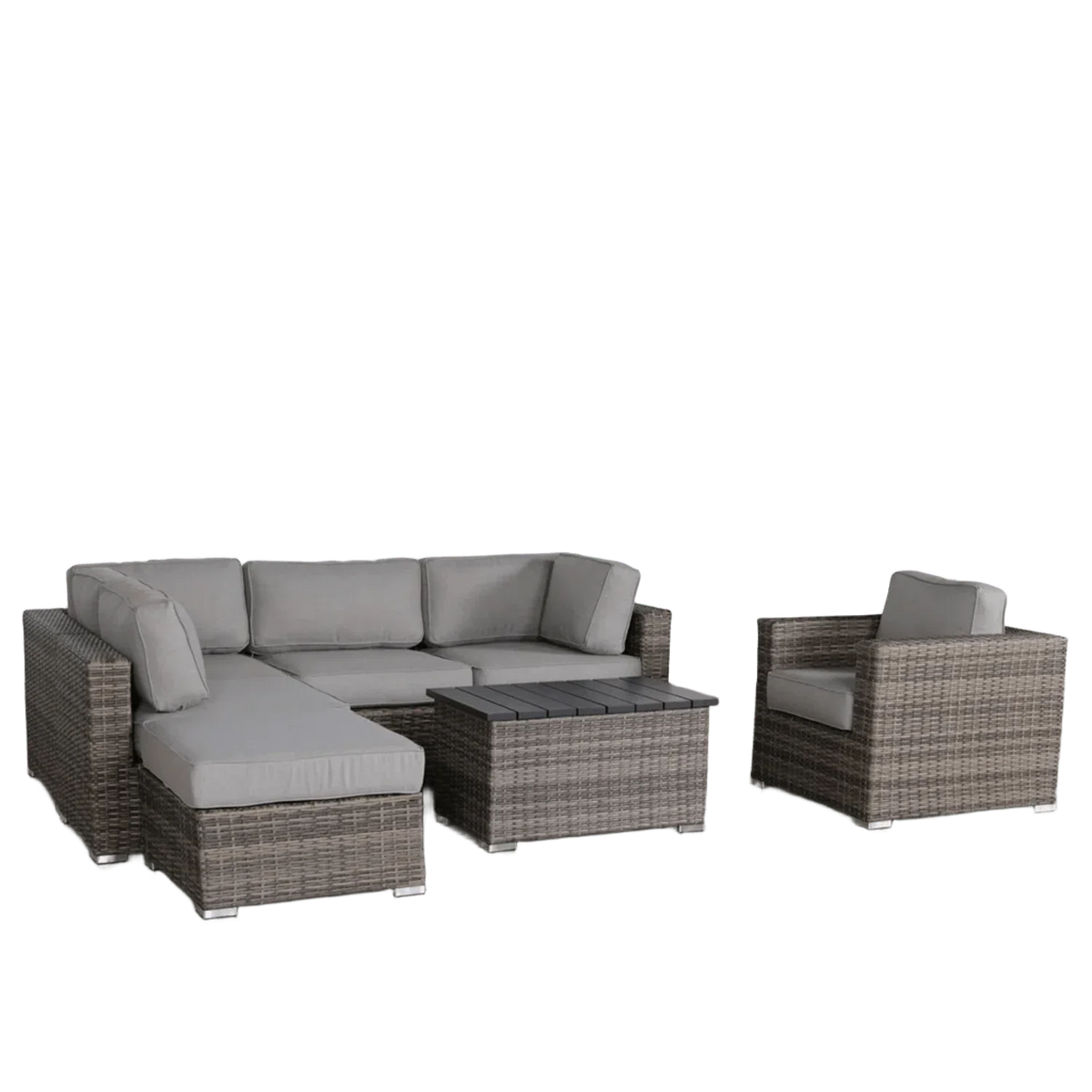 7-Piece Outdoor Wicker Seating Set With Cushions - Omega Lifestyles