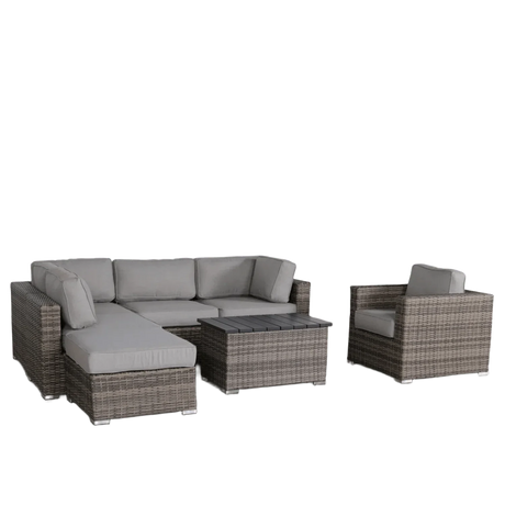 7-Piece Outdoor Wicker Seating Set With Cushions - Omega Lifestyles