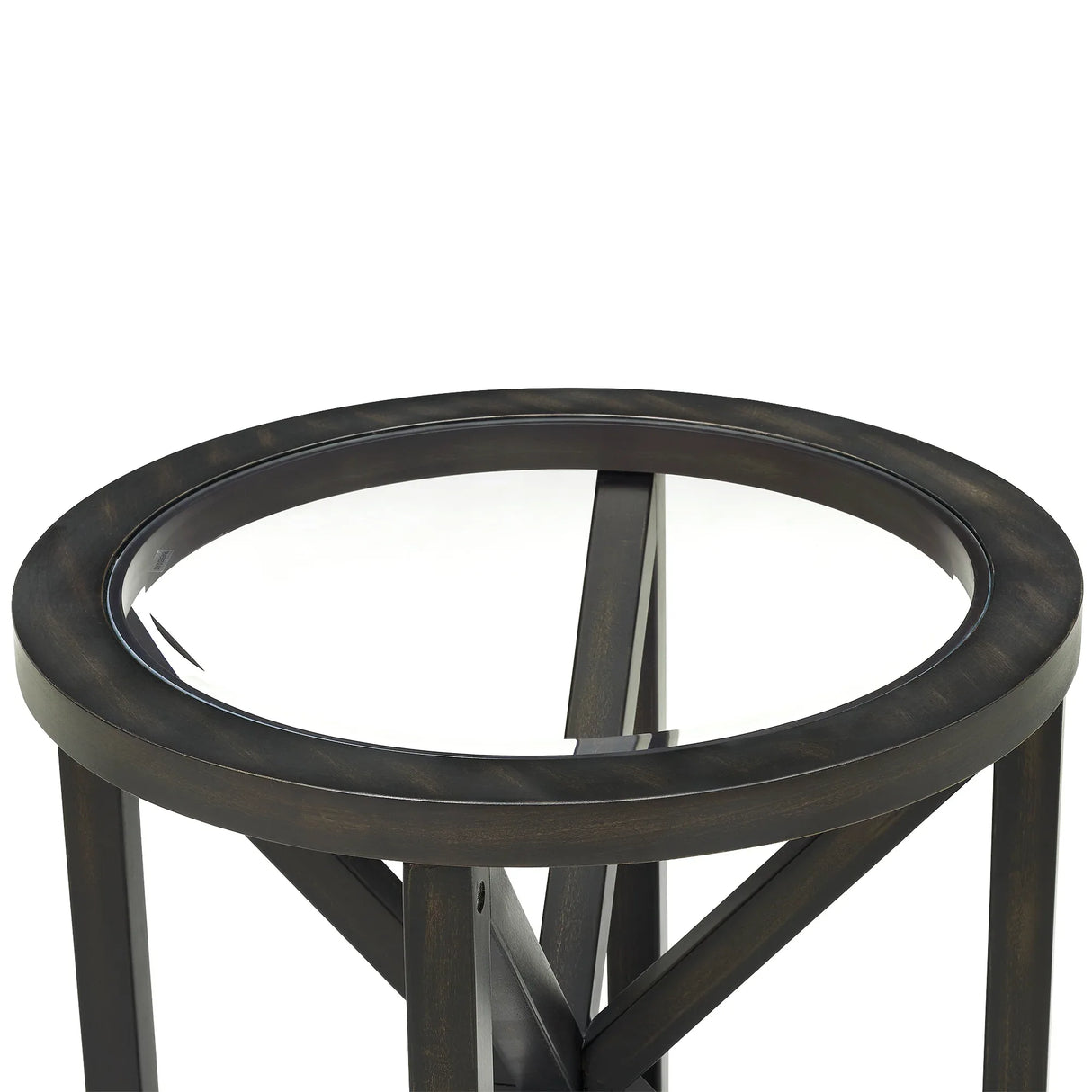 Modern Round Tempered Glass Wood Base Coffee Table - Omega Lifestyles