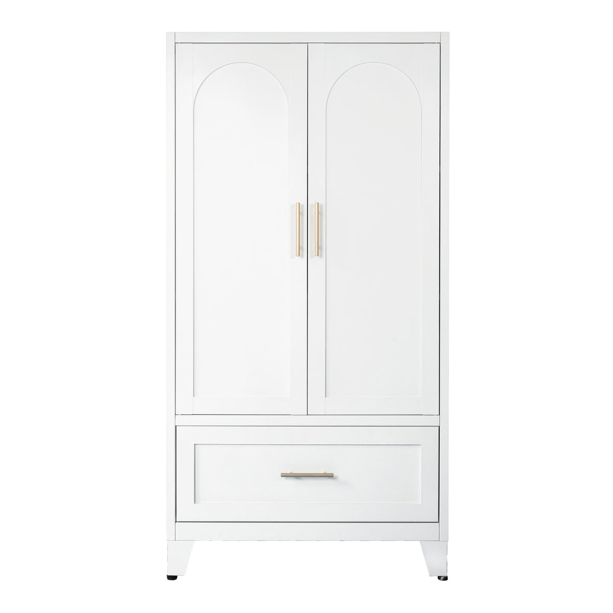 60-Inch White Steel Wardrobe Cabinet With Drawer