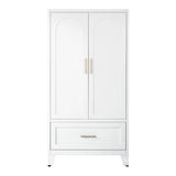 60-Inch White Steel Wardrobe Cabinet With Drawer