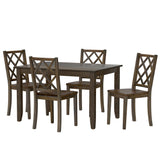 Brown Engineered Wood 5 Piece Dining Table Set