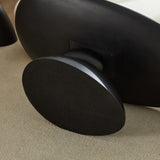 Minimalist Black Fiberglass Lucky Stone Oval Coffee Table - Omega Lifestyles