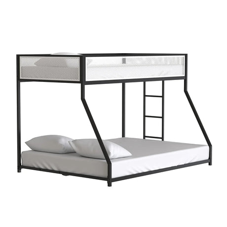 Contemporary Twin Over Full Metal Bunk Bed Mattress Ready - Omega Lifestyles