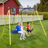 Steel Indoor Outdoor 2-Seat Kids Swing Set - Omega Lifestyles