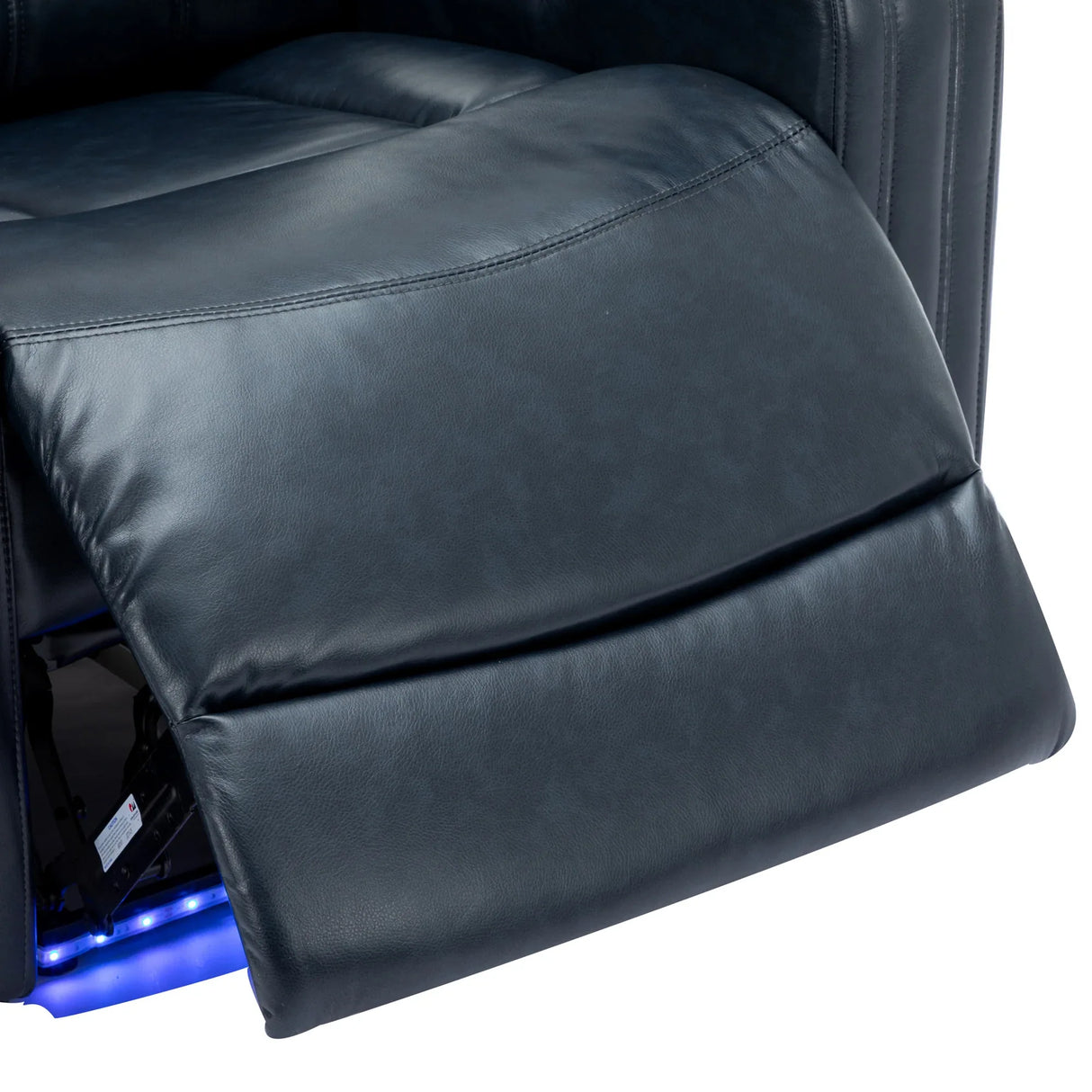 Blue PU Leather Power Recliner Chair With Cooling Cup Holder - Omega Lifestyles