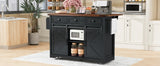 Farmhouse Kitchen Island Rolling Cart With Power Outlet - Omega Lifestyles