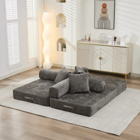 Comfy Convertible Chenille Folding Floor Sofa Bed - Omega Lifestyles
