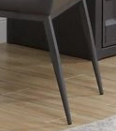 Gray Gunmetal Faux Leather Upholstered Accent Chair - Omega Lifestyles