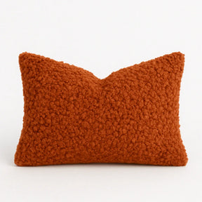 Ultra Plush Sherpa Throw Pillow Rust Brown - Omega Lifestyles