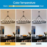 Matte Black 20-Light Farmhouse Wagon Wheel Chandelier - Omega Lifestyles