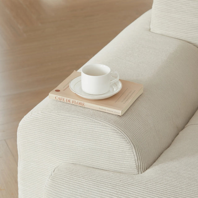 Modern L-Shaped Modular Corduroy 3-Seater Sectional Sofa - Omega Lifestyles