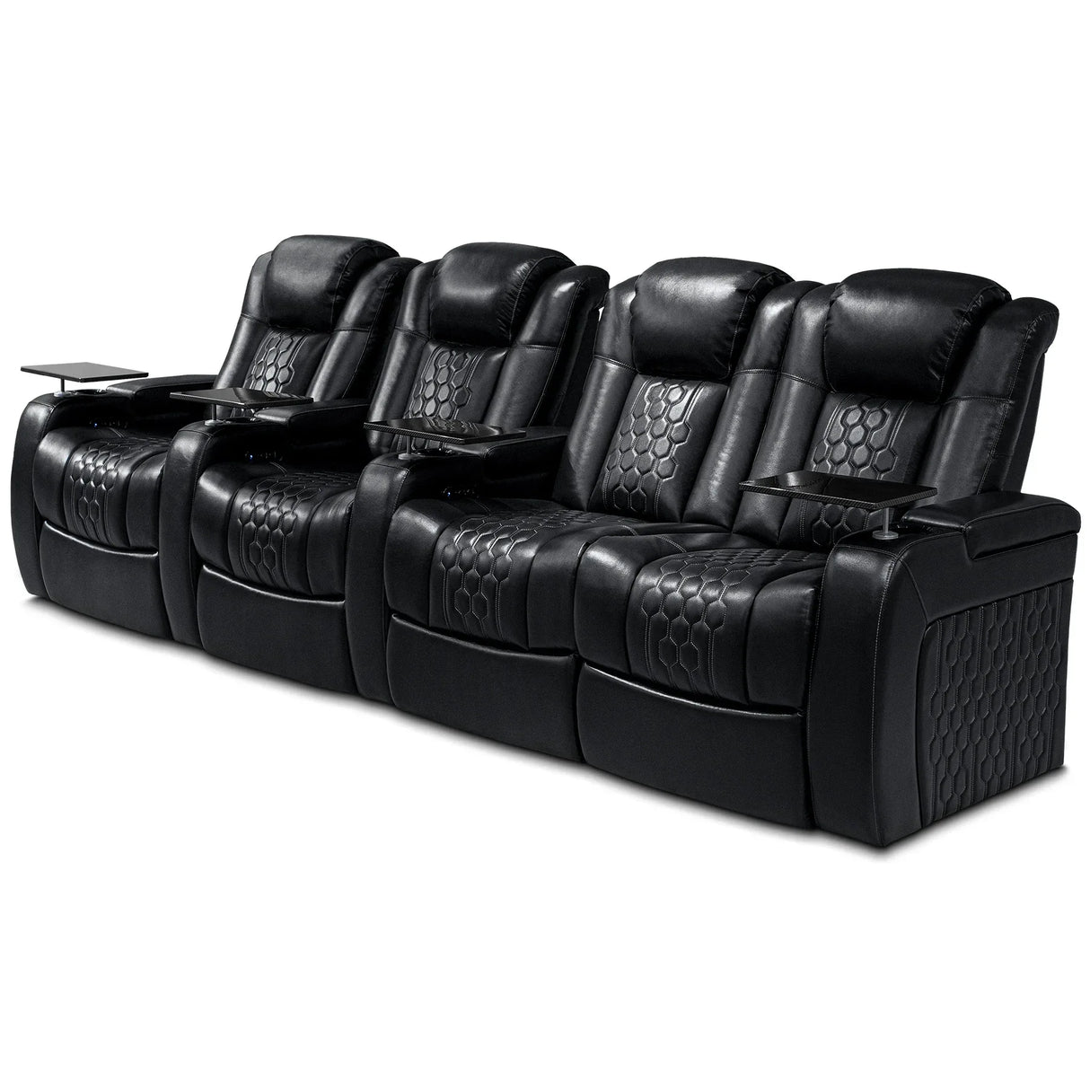 Power Recliner Genuine Leather Fully Adjustable With RGB Lighting - Omega Lifestyles