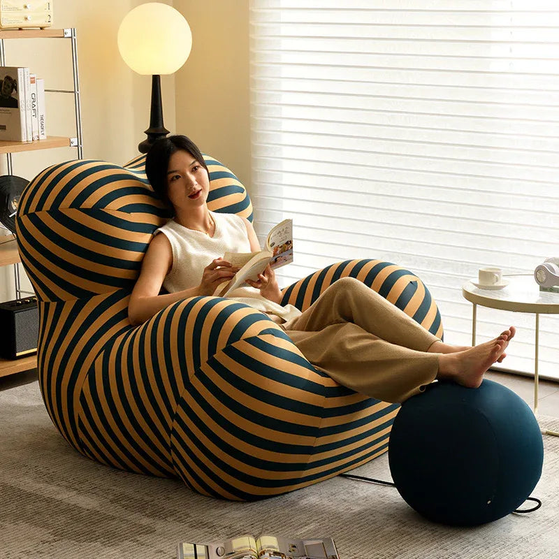 Ergonomic Foam Polyester Blue Armchair With Support - Omega Lifestyles