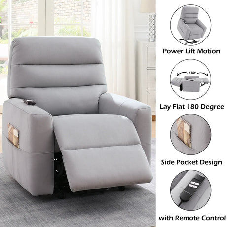 Power Motion Gray Faux Leather Reclining Massage Chair - Omega Lifestyles