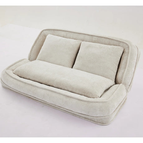 Medium-Soft Adjustable Loveseat Lazy Sofa With Chenille Upholstery - Omega Lifestyles