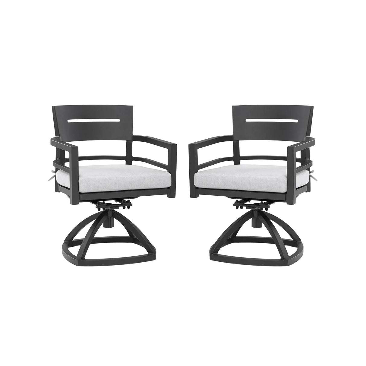 2-Piece Outdoor Aluminum Swivel Rocker Chairs With Cushions - Omega Lifestyles