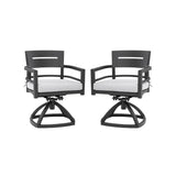 2-Piece Outdoor Aluminum Swivel Rocker Chairs With Cushions - Omega Lifestyles