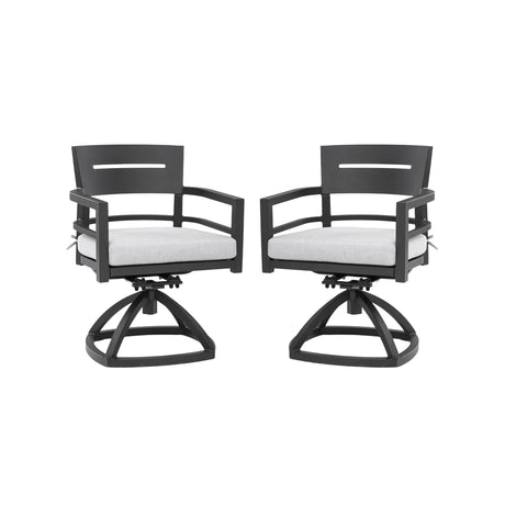 2-Piece Outdoor Aluminum Swivel Rocker Chairs With Cushions - Omega Lifestyles