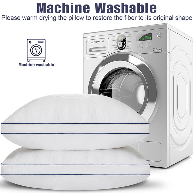 Set of 2 Soft Down Alternative Bed Pillows Standard Size - Omega Lifestyles