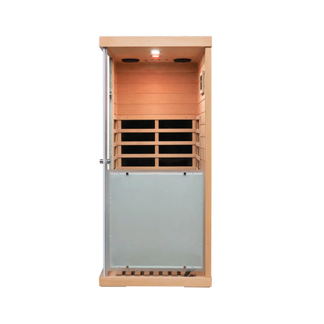 Mini Hemlock Wood Far-Infrared Digital Control Sauna - Omega Lifestyles