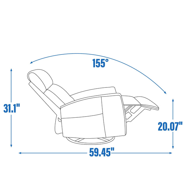 Heat Massage Recliner Chair With Swivel Rocker And Lumbar Heat - Omega Lifestyles