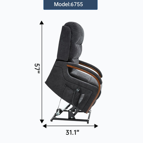 Power Chenille Lift Recliner Chair With Massage Heat - Omega Lifestyles