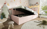 Pink Velvet Upholstered Twin Storage Daybed With Metal Frame - Omega Lifestyles