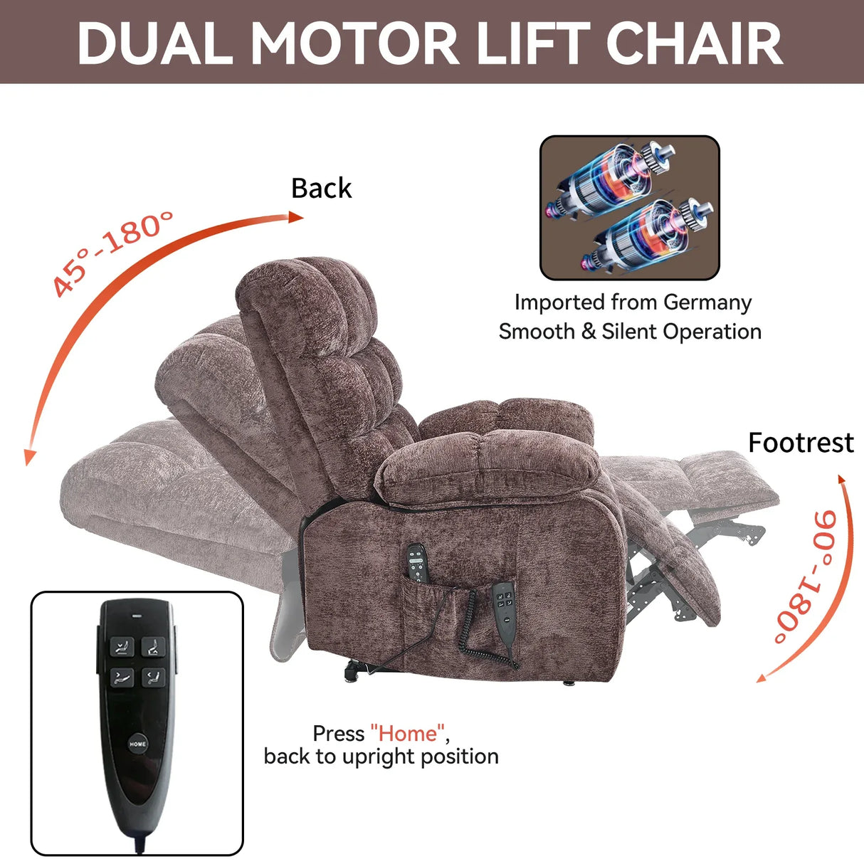 Medium-Firm Power Lift Recliner Chair With Heat Massage - Omega Lifestyles