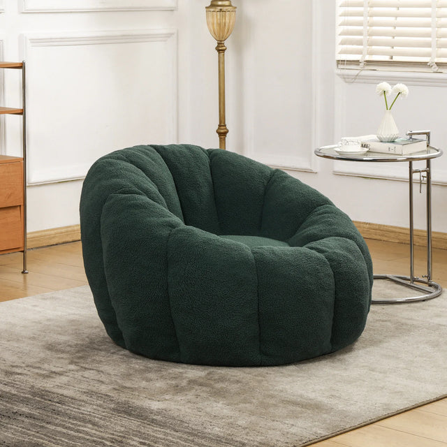 Plush Teddy Fabric Foam Filled Bean Bag Chair - Omega Lifestyles