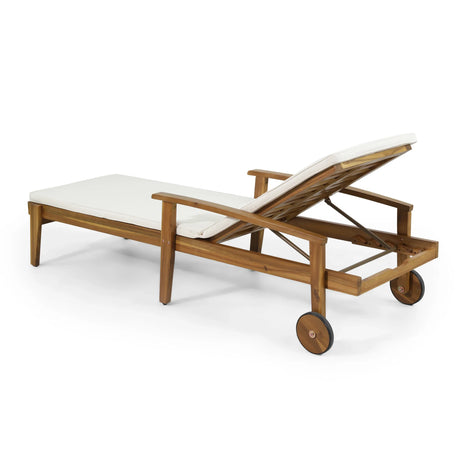 Acacia Wood Adjustable Reclining Chaise Lounge - Omega Lifestyles