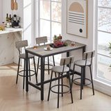 Bar Table Set With 4 PU Upholstered Soft Seat Stools - Omega Lifestyles