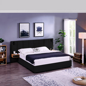 King Velvet Upholstered Hydraulic Storage Platform Bed Frame - Omega Lifestyles