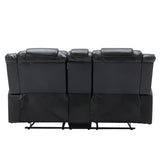 2-Seater Manual PU Leather Recliner Chair With Storage - Omega Lifestyles