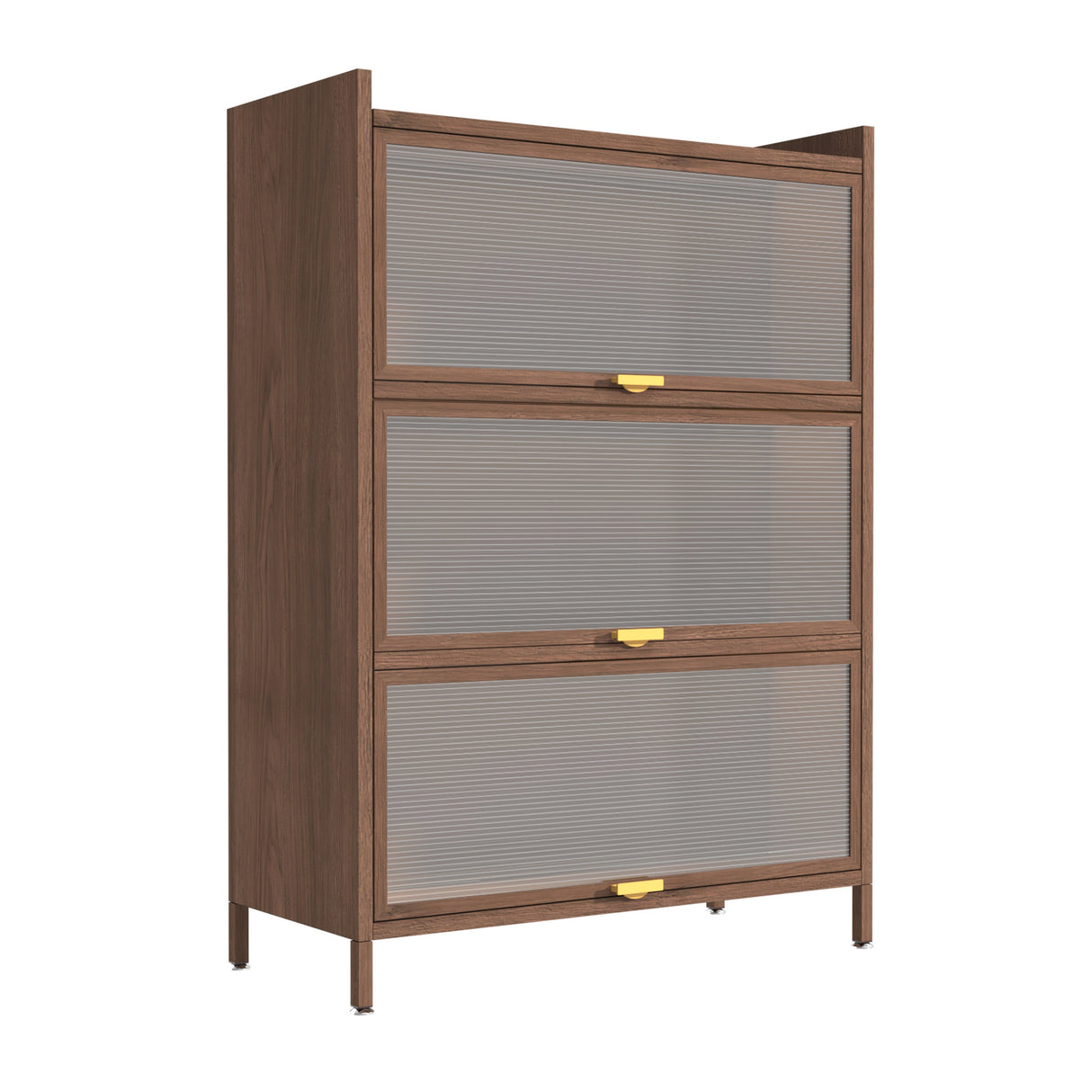 44-Inch Steel 3-Door Walnut Storage Cabinet