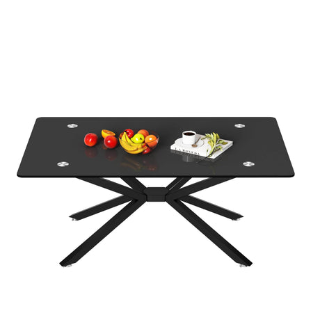 Modern Tempered Glass Rectangular Coffee Table - Sleep Galleria