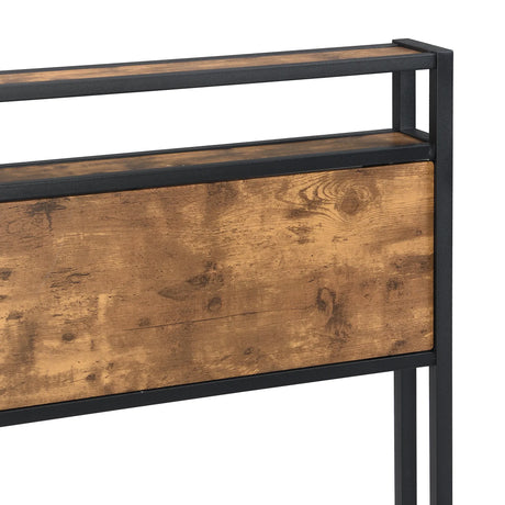 Queen Metal Platform Bed Frame With Wooden Headboard - Omega Lifestyles