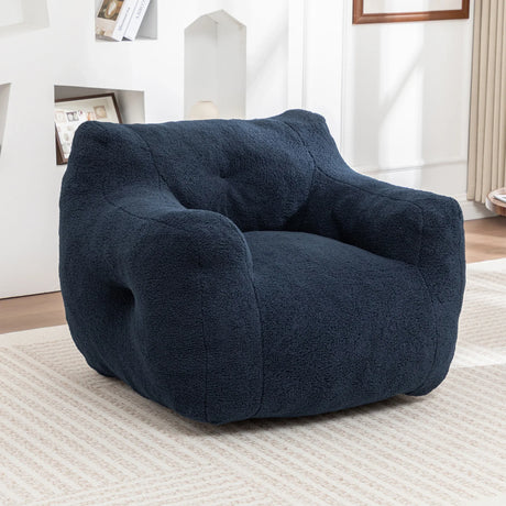 High-Density Foam Teddy Bean Bag Chair With Armrests - Omega Lifestyles
