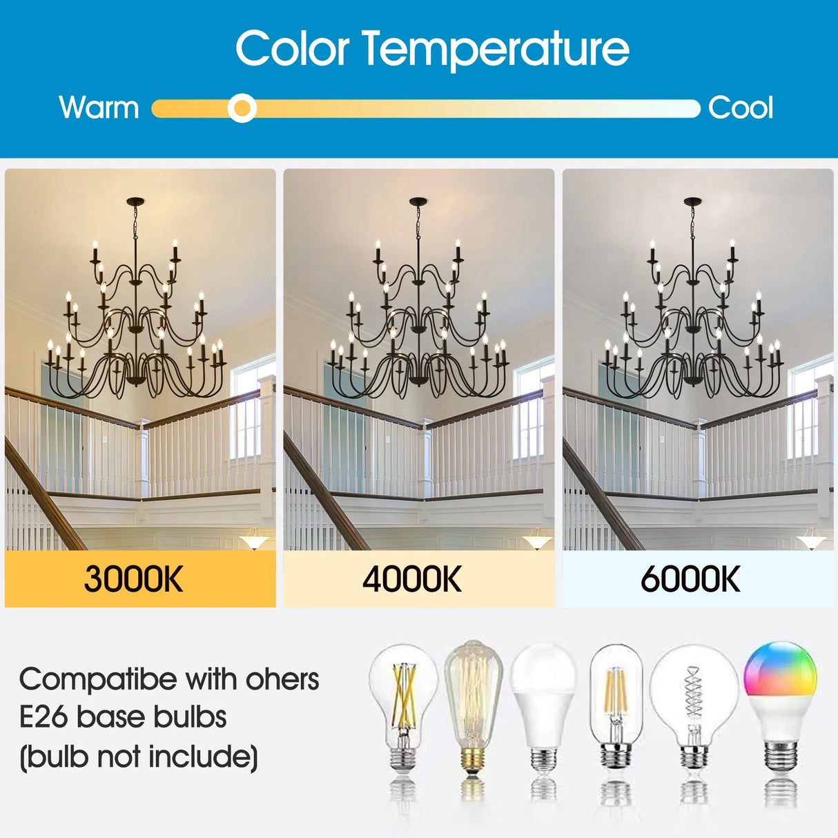 Farmhouse 24-Light Matte Black Metal Chandelier - Omega Lifestyles