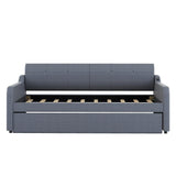 Twin Upholstered Daybed With Trundle And USB Charging - Omega Lifestyles