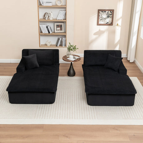 Corduroy Foam Upholstered Chaise Lounge Sleeper Chair - Omega Lifestyles