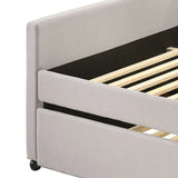 Fabric Twin Daybed With Rollout Trundle And Button Tufted - Omega Lifestyles