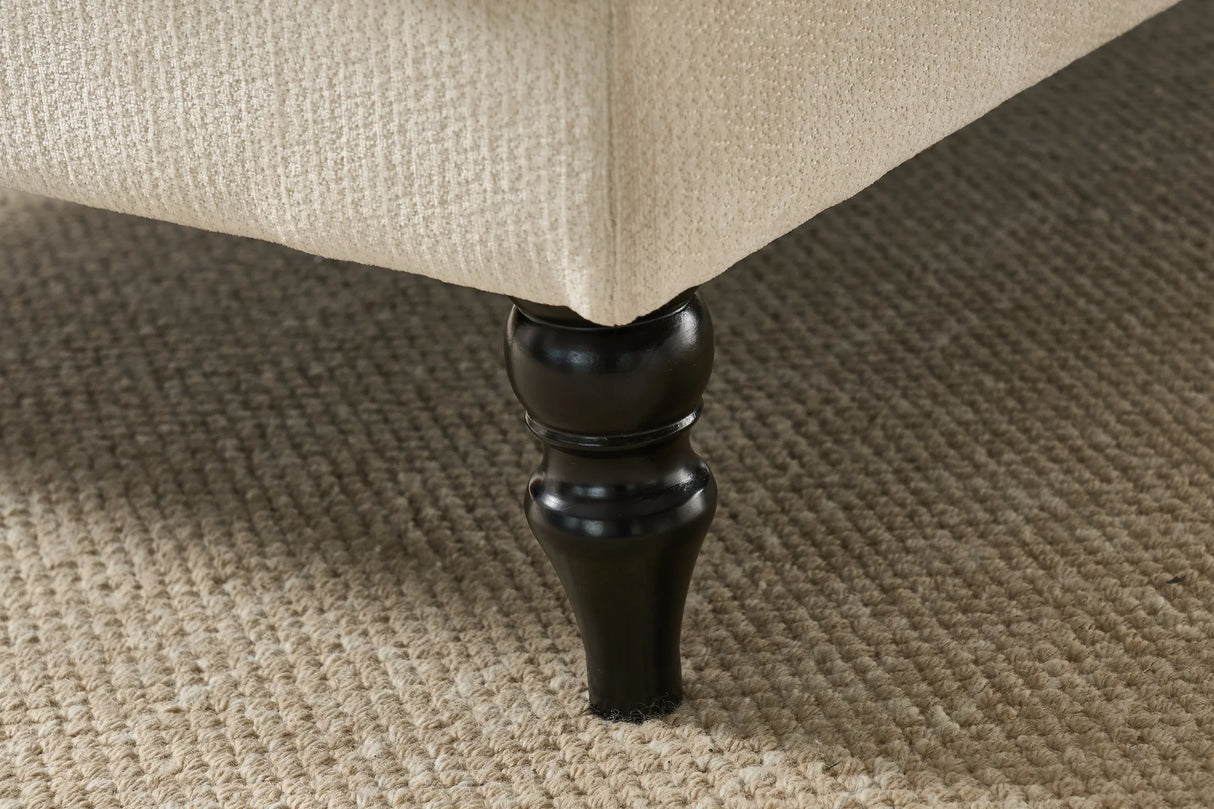 Modern White Upholstered Wood Chaise Lounge Recliner Chair - Omega Lifestyles