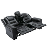2-Seater Manual PU Leather Recliner Chair With Storage - Omega Lifestyles