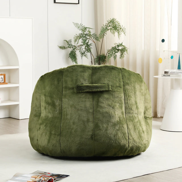 High-Density Foam Faux Fur Bean Bag Chair - Omega Lifestyles