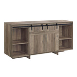 Gray Washed Synthetic Wood Barn Door TV Stand - Omega Lifestyles