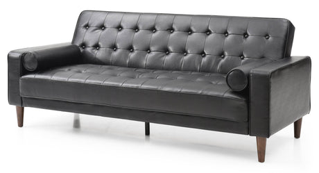 Modern Black PU Foam Upholstered Sofa Bed Seating - Omega Lifestyles