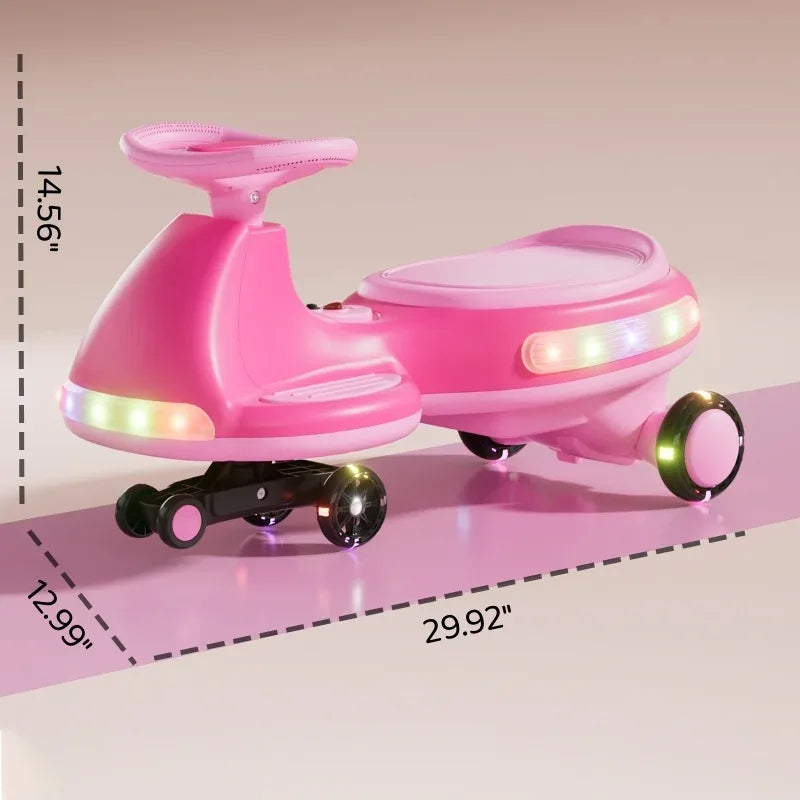 12V Electric Kids Wiggle Car With Bluetooth Lights - Omega Lifestyles