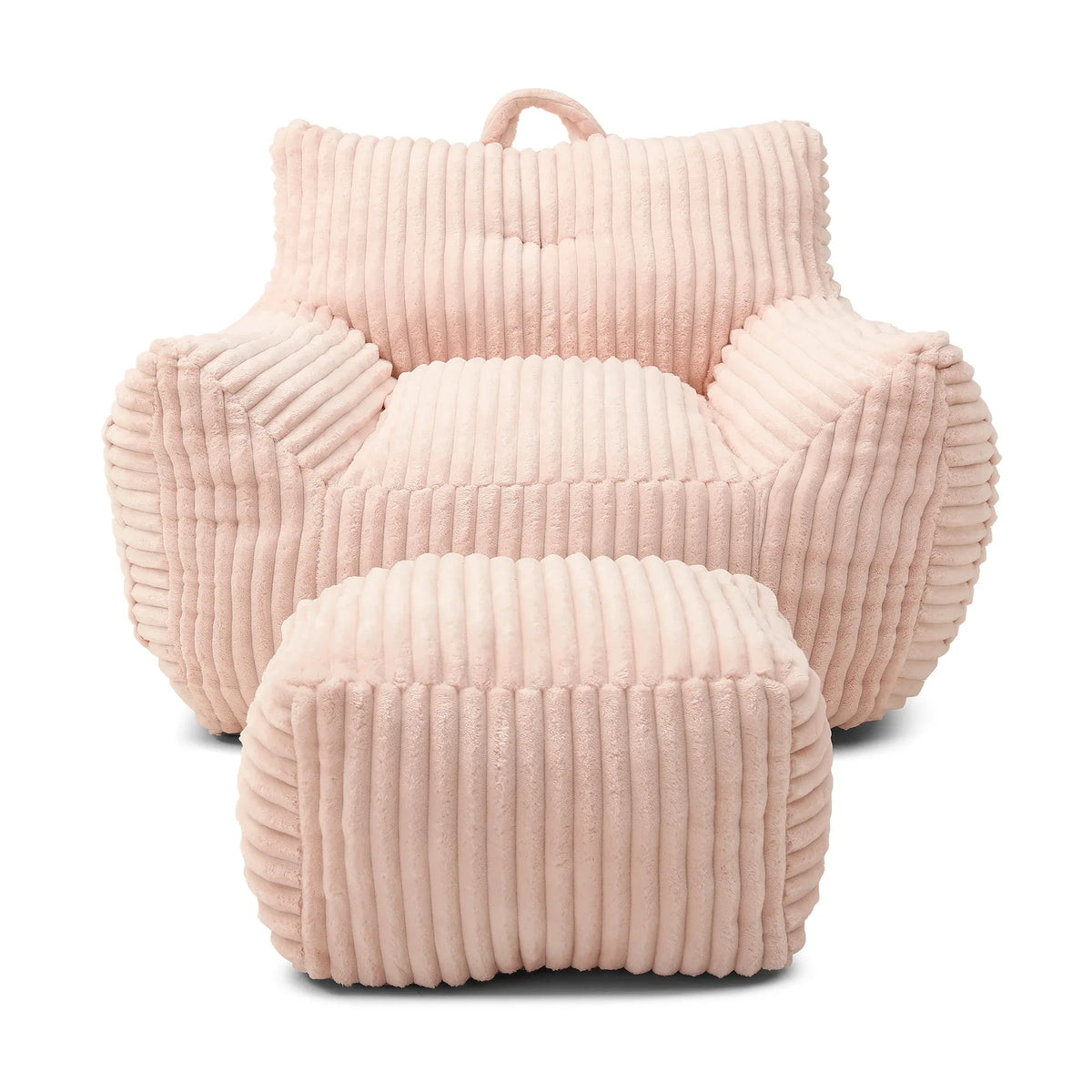 Giant Pink Corduroy Shredded Foam Bean Bag Chair - Omega Lifestyles