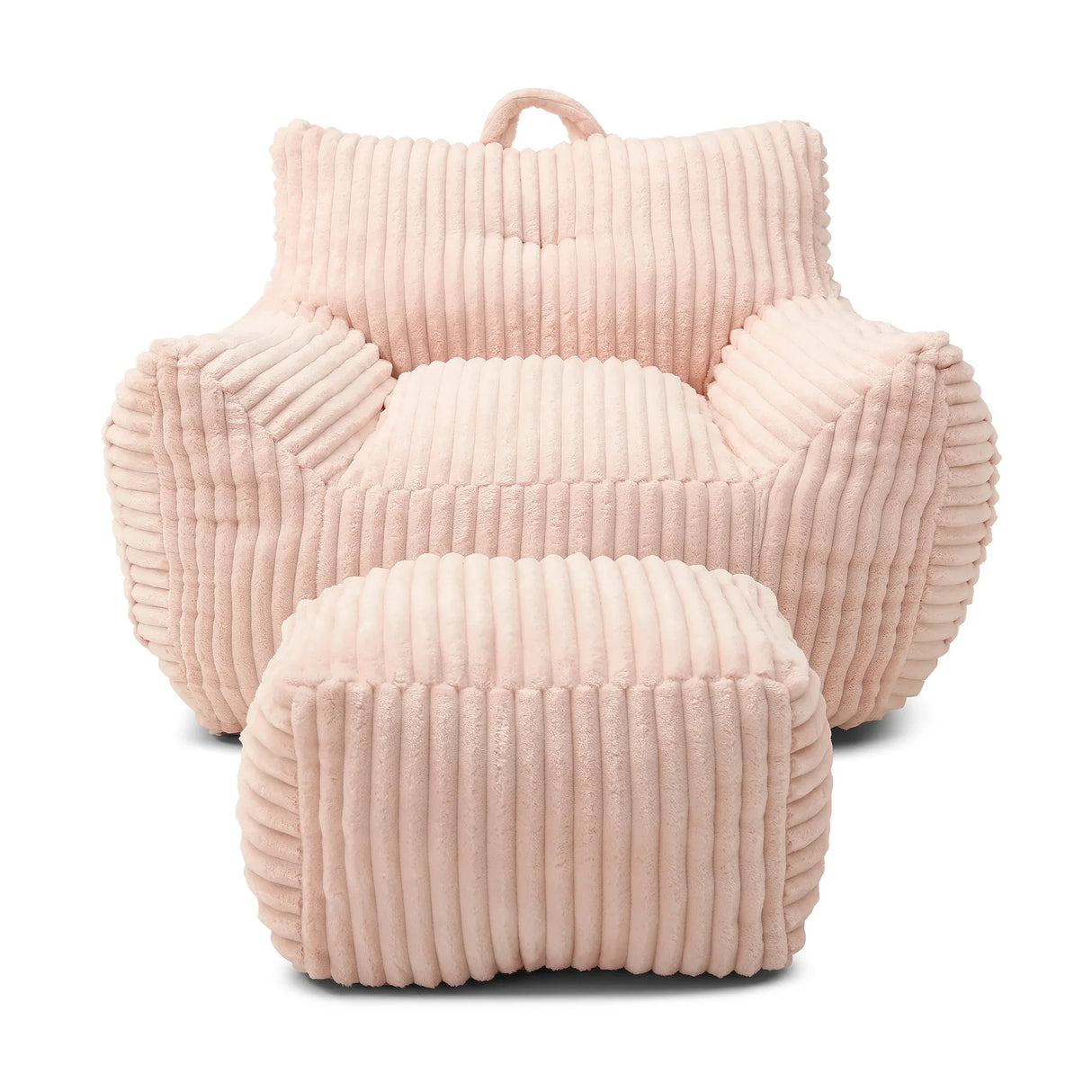 Giant Pink Corduroy Shredded Foam Bean Bag Chair - Omega Lifestyles
